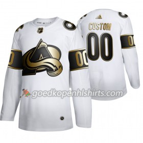 Colorado Avalanche Custom Adidas 2019-2020 Golden Edition Wit Authentic Shirt - Mannen